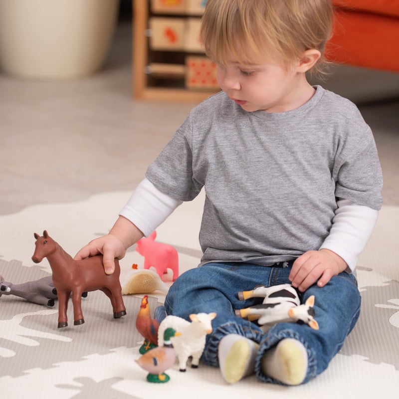 Learning Minds Set of 8 Jumbo Farm Animal Figures - Farm Animals for Toddlers Age 1-3 - Farm Toy for Kids Age 18 Months Plus - Animal Toys for Kids 1,2,3 Years Old - Image 2